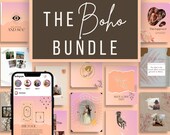 Boho Instagram Post Templates: Neutral Social Media Bundle (Canva)