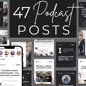 Podcast Instagram Templates: Editable Canva Social Media Kit (Digital Download)