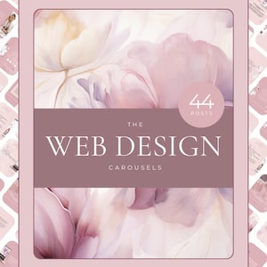 44 Web Designer Carousel Post Templates, Editable Canva Graphics for Web Designer Content Creation, Social Media Templates for Web Designers