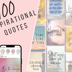 May include: A collage of inspirational quotes with a pink background. The quotes include "Everything you want is on the other side of fear", "Happiness is the best makeup", "Honey, you are golden", "Just enjoy where you are now", "Choose people who choose YOU", and "Be the change you wish to see in the world".