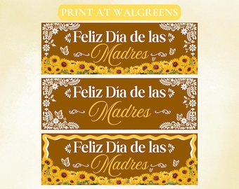 Feliz Dia de las Madres Girasol Banner - Descarga Digital - Imprimir en Walgreens