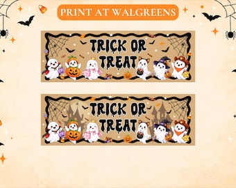 Trick or Treat Halloween Banner - Ghost Party Decor - Digital Download - Print at Walgreens