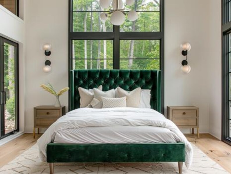 Curated visual reference: Visual Reference: Luxury Tufted Headboard Beige Upholstered Wall Panel For Hotel Style
