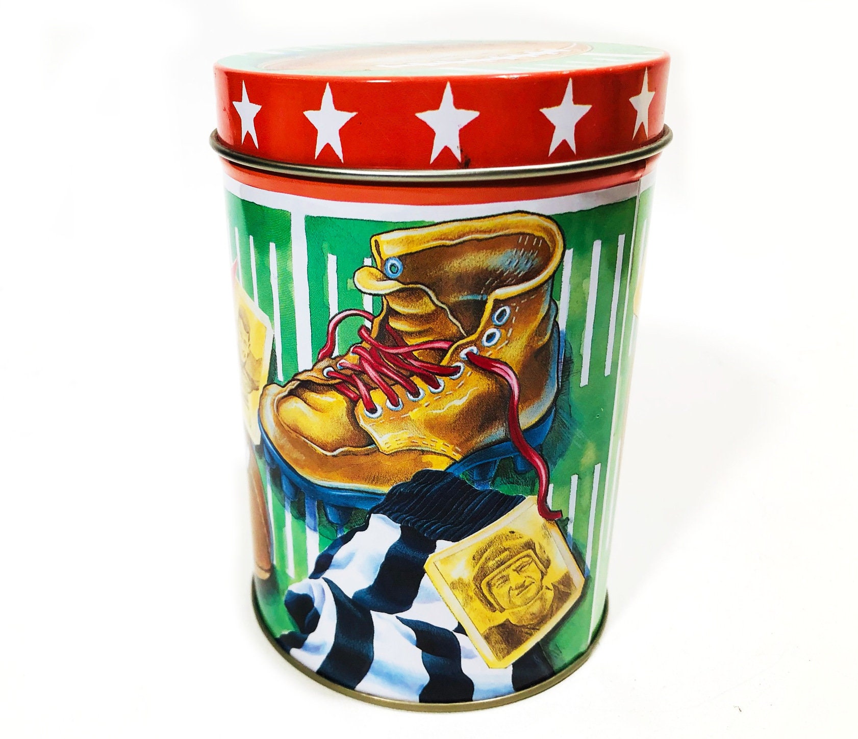 Vintage Sports Tin gridiron Heroes Round Tin - Etsy UK