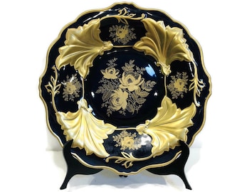 J.K.W. BAVARIA Echt Kobalt Set of 4 Demitasse Teacup and Saucer