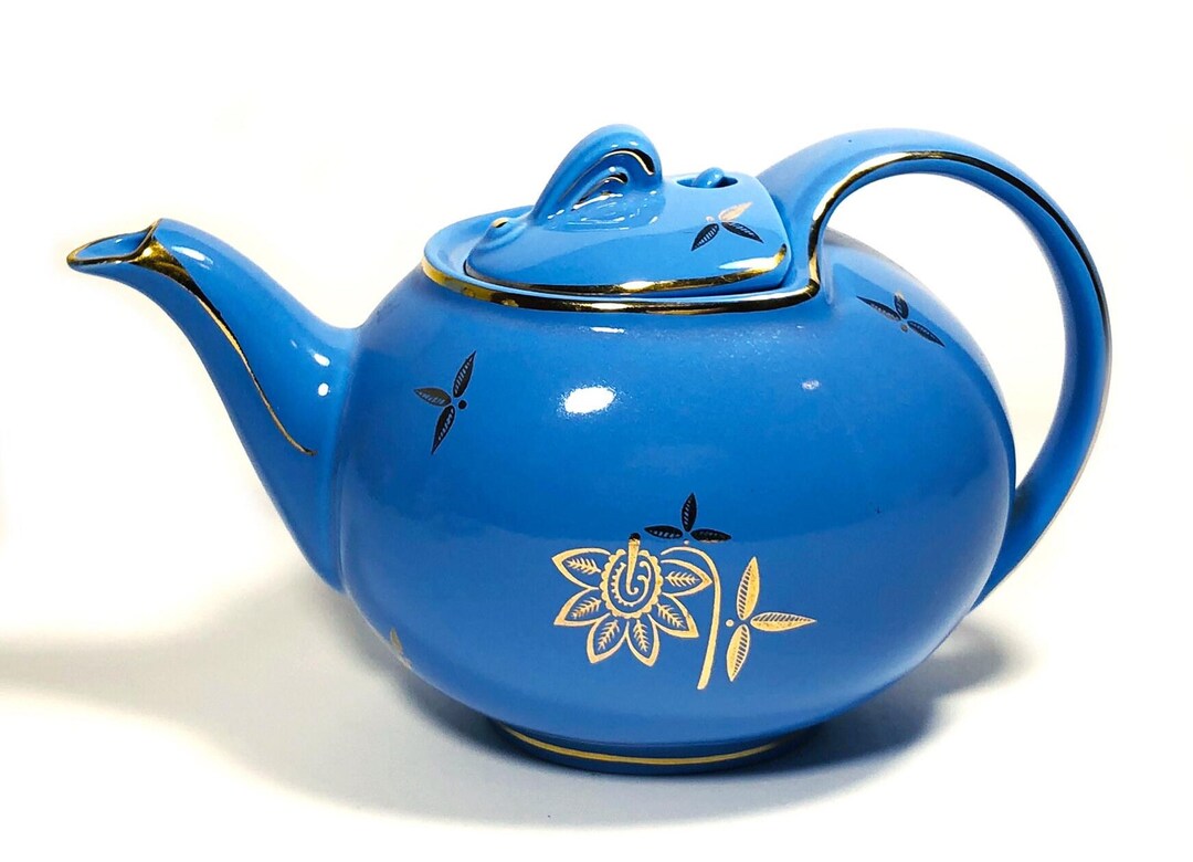 Vintage Cornflower Blue Teapot by 