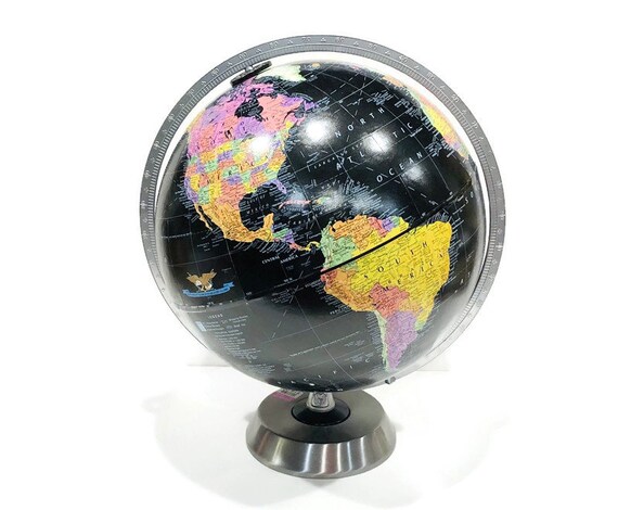 Vintage Black Globe - Replogle 12 Inch 
