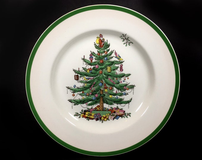 Vintage Spode christmas Tree Dinner Plate 9 Available, Made in England