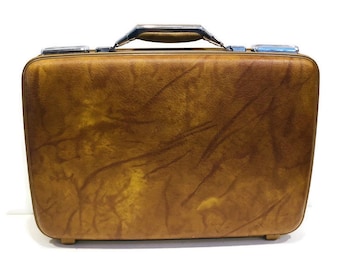 Vintage Dark Brown American Tourister Hard Shell Briefcase, Thick