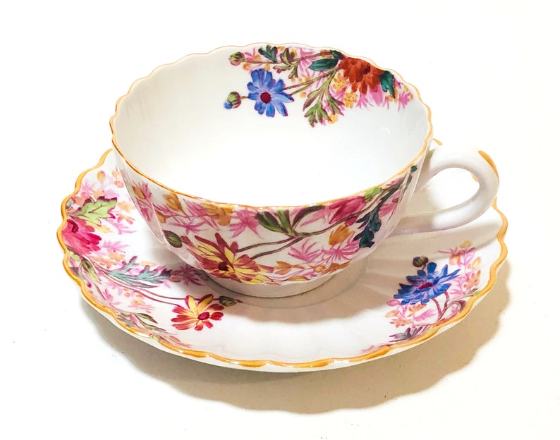 Vintage Spode Tea Cup and Saucer Chelsea Garden Etsy