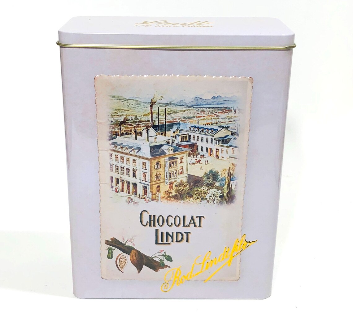Vintage Lindt Chocolate Tin Vertical Rectangular Pale Etsy.de