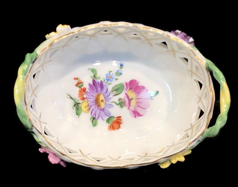 ドレスデン Carl Thieme ピアスドバスケット Dresden Porcelain Pierced Basket Carl Thieme | eBay