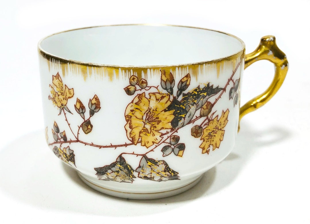 Antique Limoges Coffee Cup / Teacup AK Limoges Yellow Etsy