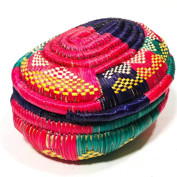 Woven Basket With Lid - Etsy