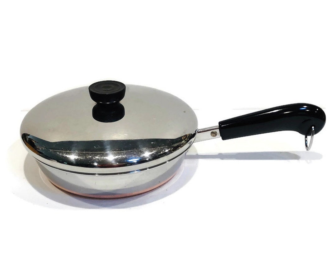 Vintage 8 Inch Sauté Pan Revere Ware Copper Bottomed, 8 Inch Vintage 8 Inch Sauté Pan Revere Ware Copper Bottomed, 8 Inch