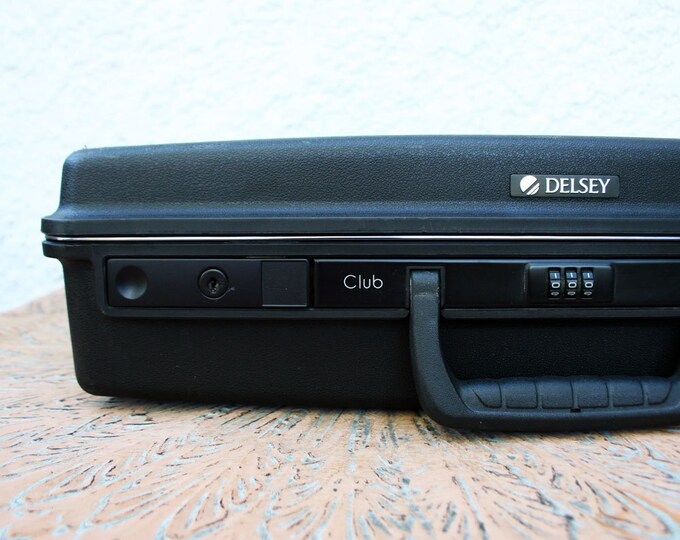 Delsey club Jet Black Hardshell Briefcase With Original Paperwork