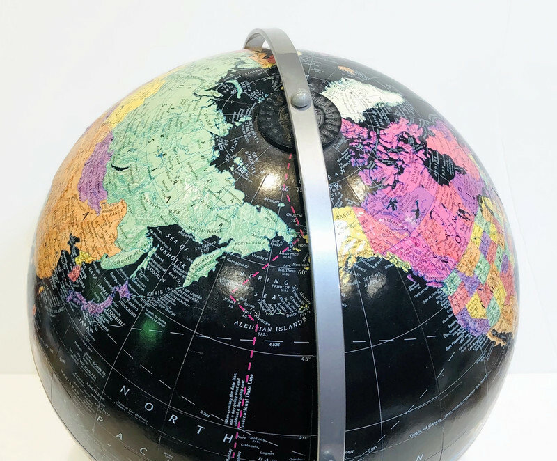 Vintage Black Globe - Replogle 12 Inch 