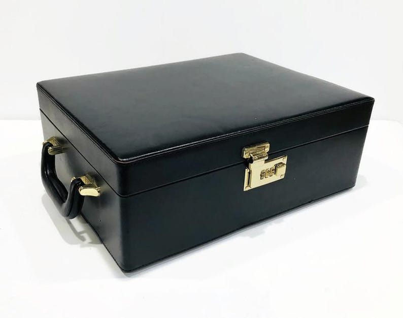 Black Travel Bar Three Bottle Holder, Faux Leather Case, Dove Gray