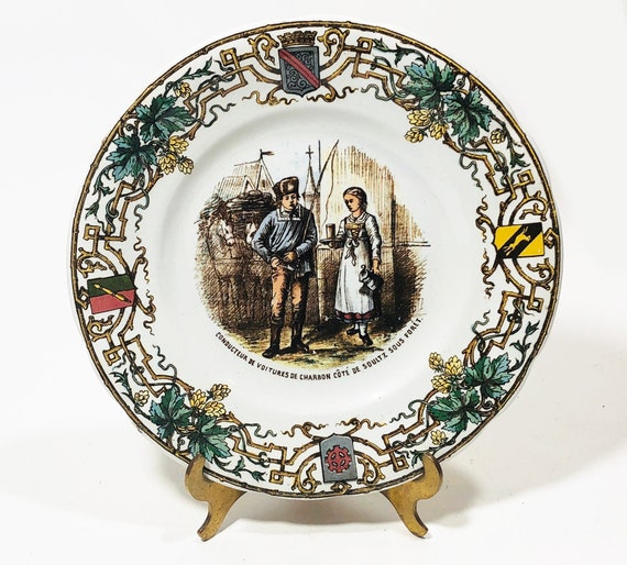 Sarreguemines antique plate サルグミンヌ アンティークプレート サルグミンヌ Carmen — Loane Interior