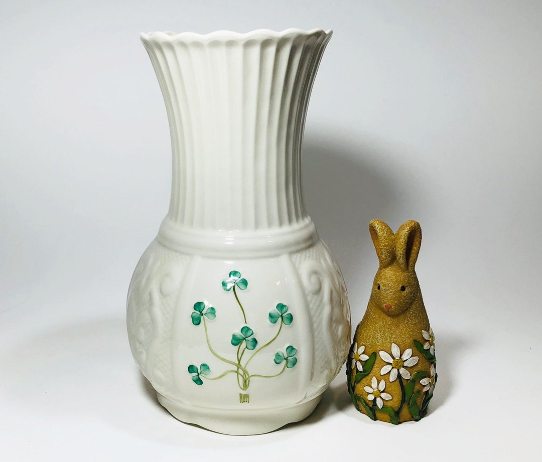 Vintage Belleek nadine 10 Inch Shamrock Vase Etsy