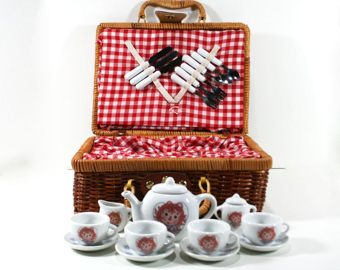 Raggedy Ann Tea Party Mini Picnic Basket Set Etsy