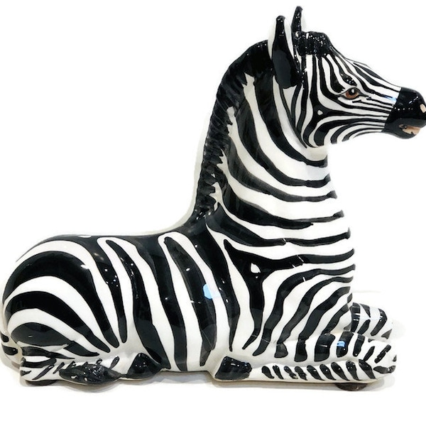 Ceramic Zebra Figurine Etsy