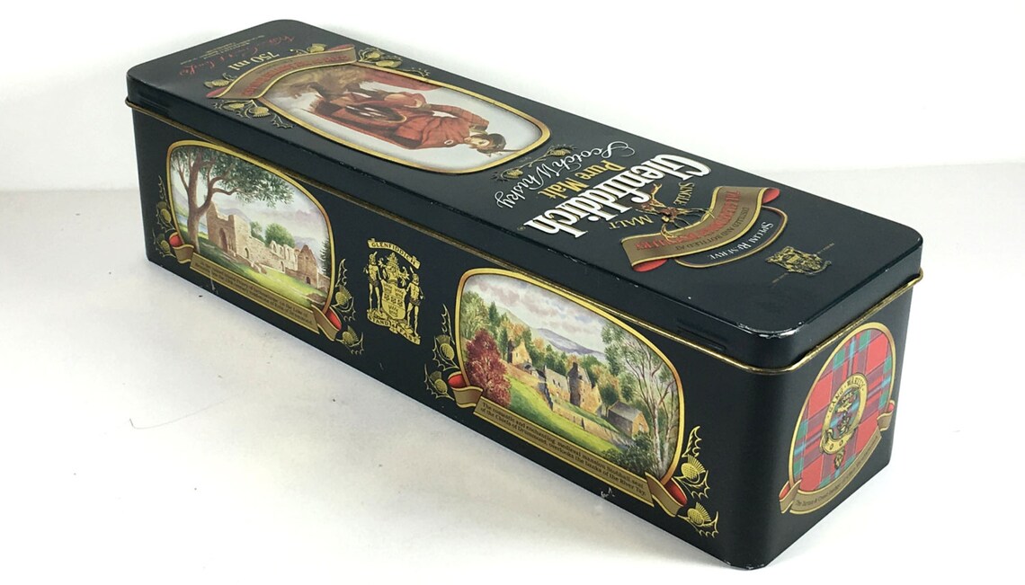 Vintage Glenfiddich Tin Decorated Tin Forest Green and Gold Etsy