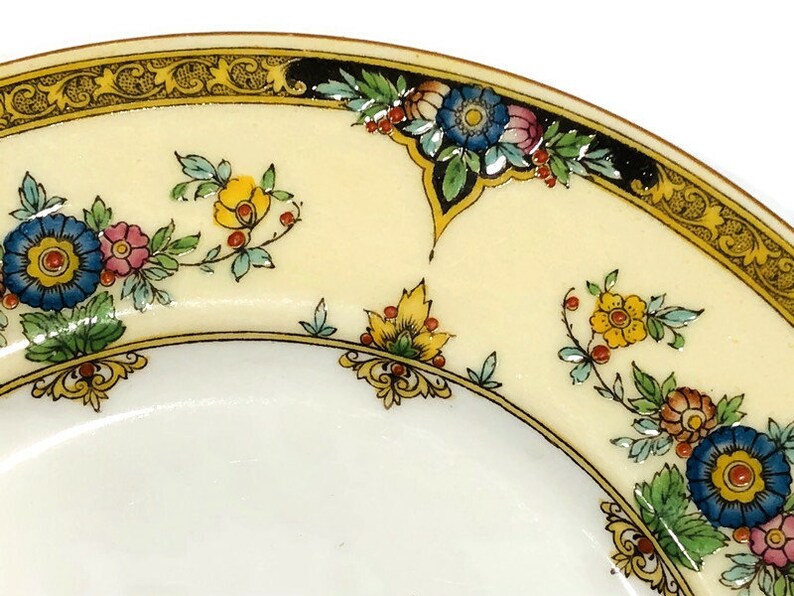 Antique Minton Salad Plate, Pattern H4199, Circa 1928, Green and Yellow ...