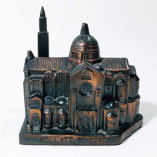 Vintage Building Copper Souvenir - "National Shrine of the Immaculate Conception, Washington DC" , Great Vintage Patina