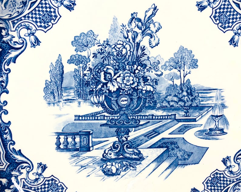 Vintage Spode Seasons 10 38 Dinner Plate The Spode Blue Room Collection