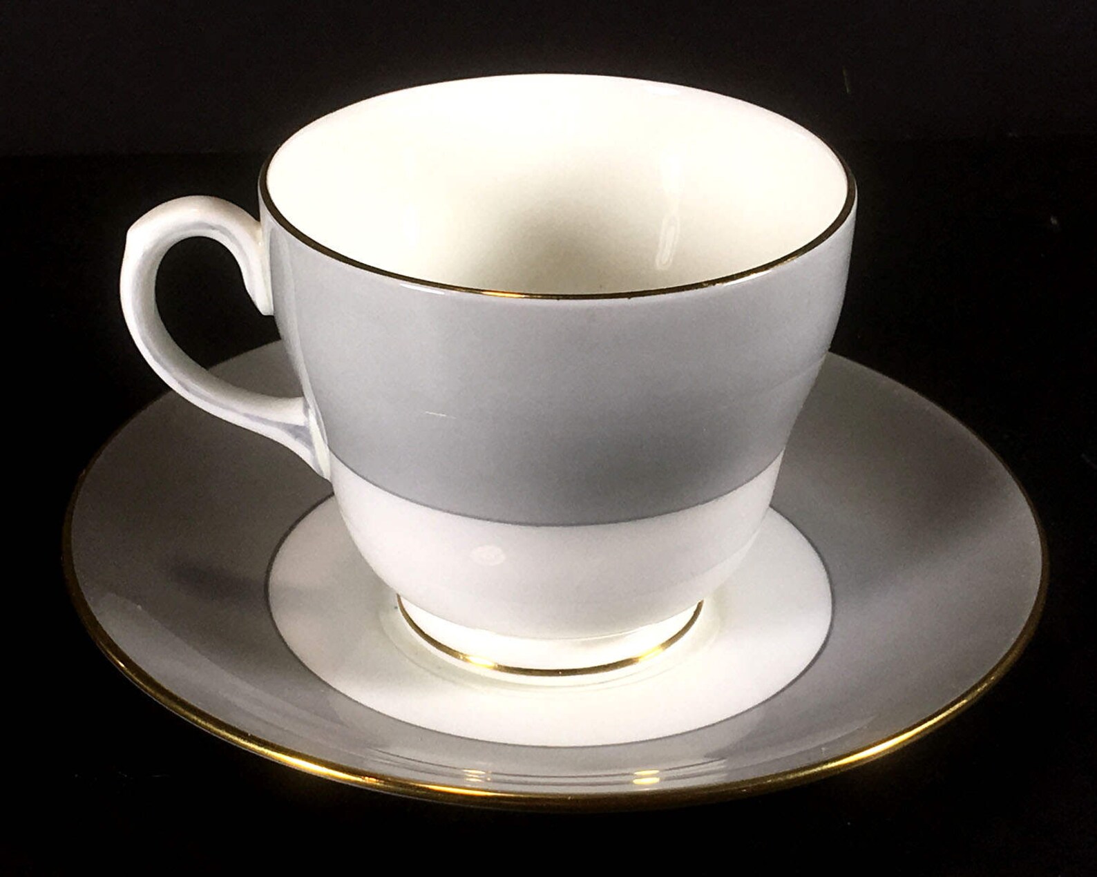 Vintage Wedgwood Tea Cup and Saucer grey Friar Etsy