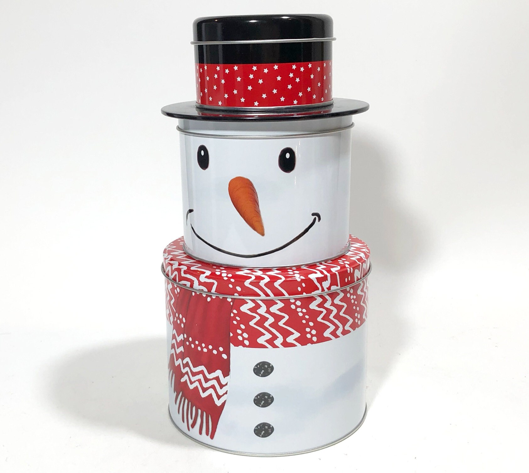 Bonhomme De Neige Boite De Conserve Bonhomme de neige / boîte en étain à 3 niveaux bonhomme de - Etsy France