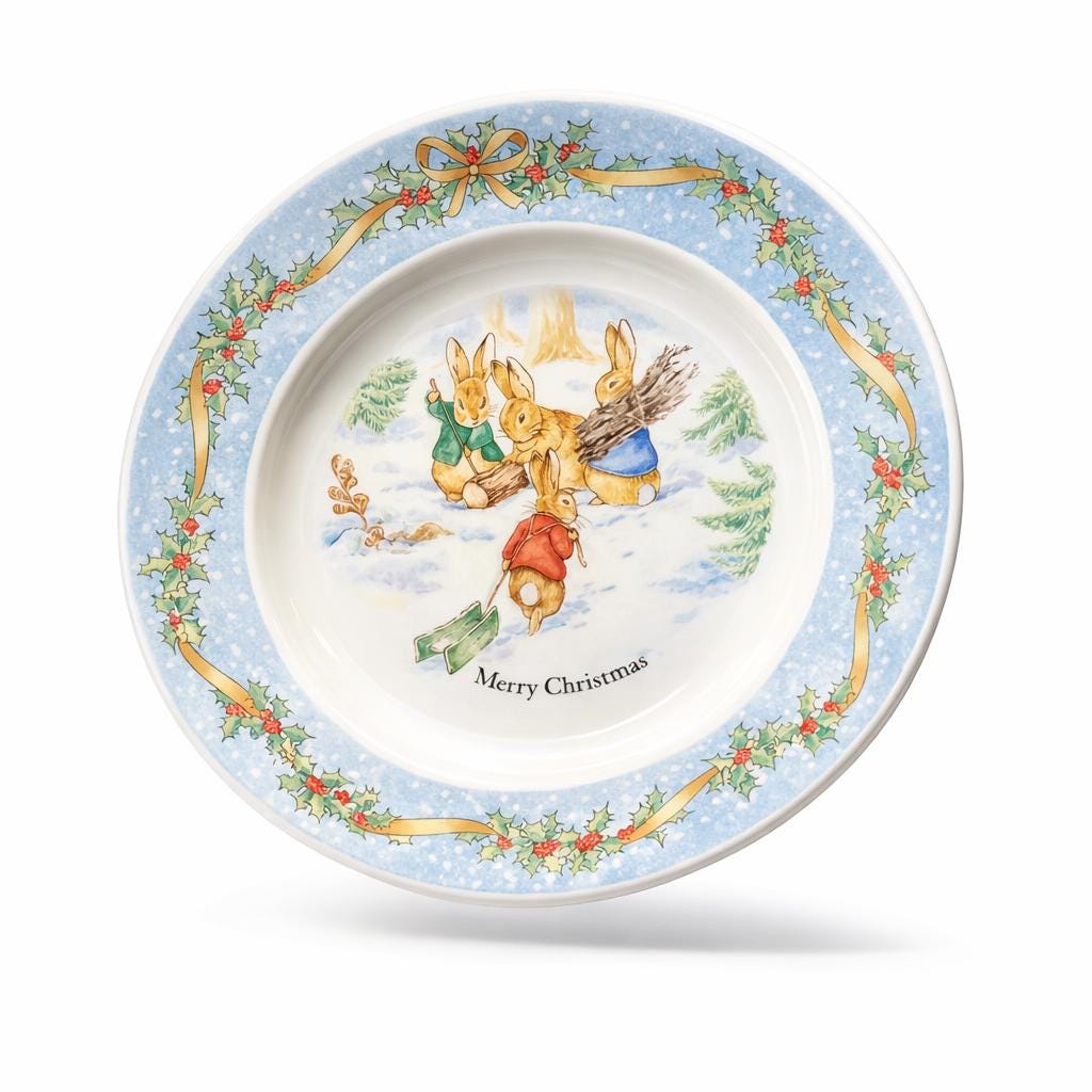 Peter Rabbit Christmas Plate - Etsy