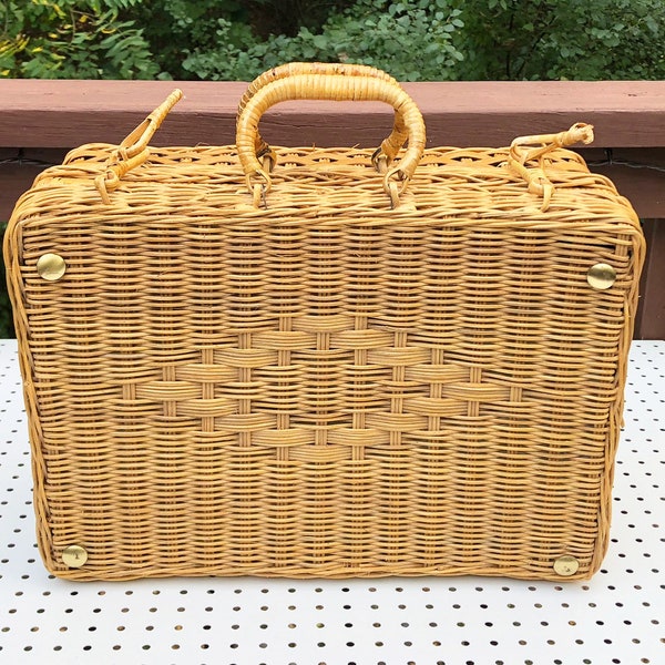 Wicker Suitcase Etsy