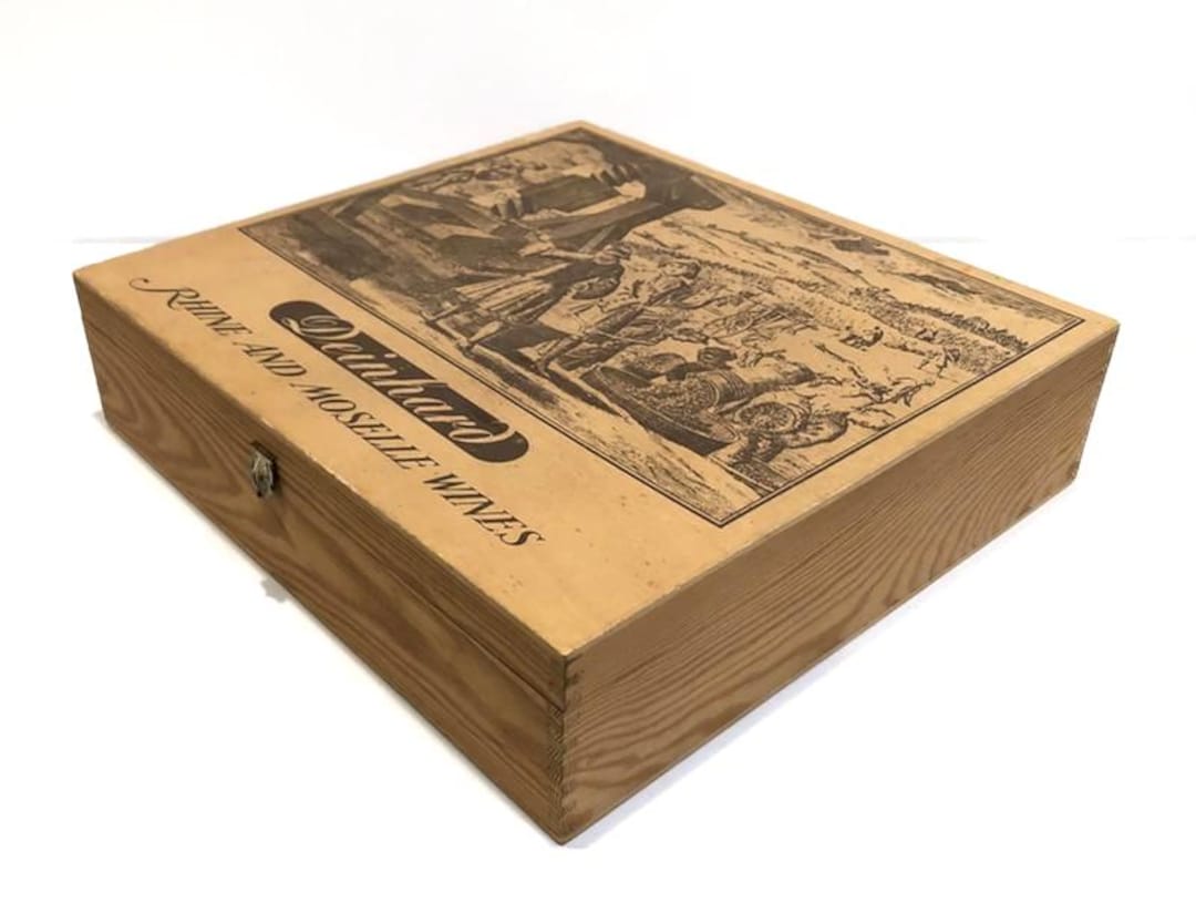 Vintage German Wooden Wine Box, Dovetailed Corners, Unfinished