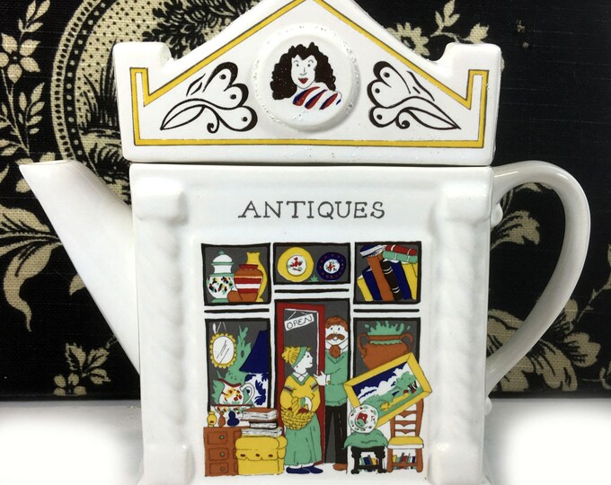 Vintage Wade an Antique Teapot, Teapot in the Shape of an Antique Shop