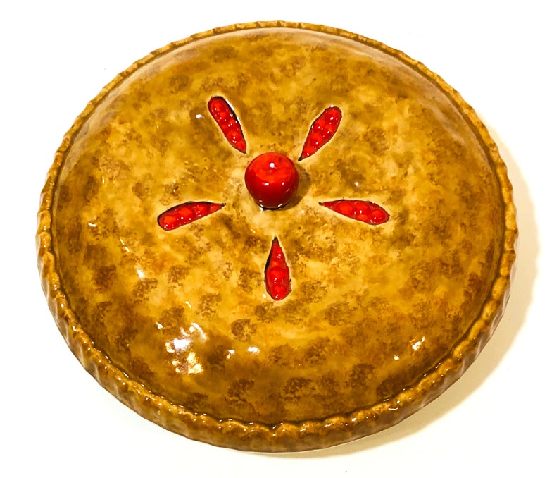 Vintage Ceramic Pie Keeper with Lid Cherry Pie Realistic Pie Etsy