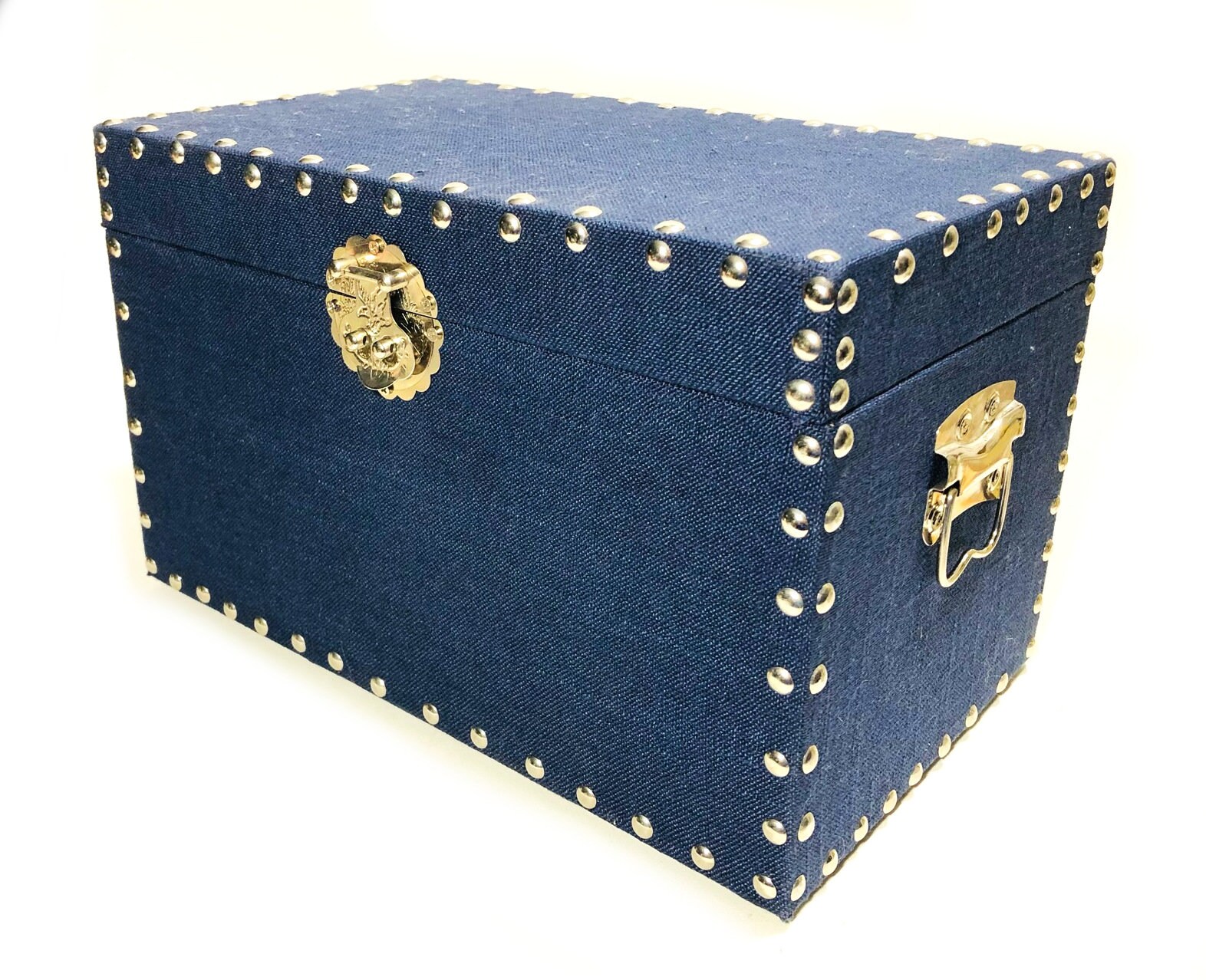 Black Steamer Trunk: Blue Interior