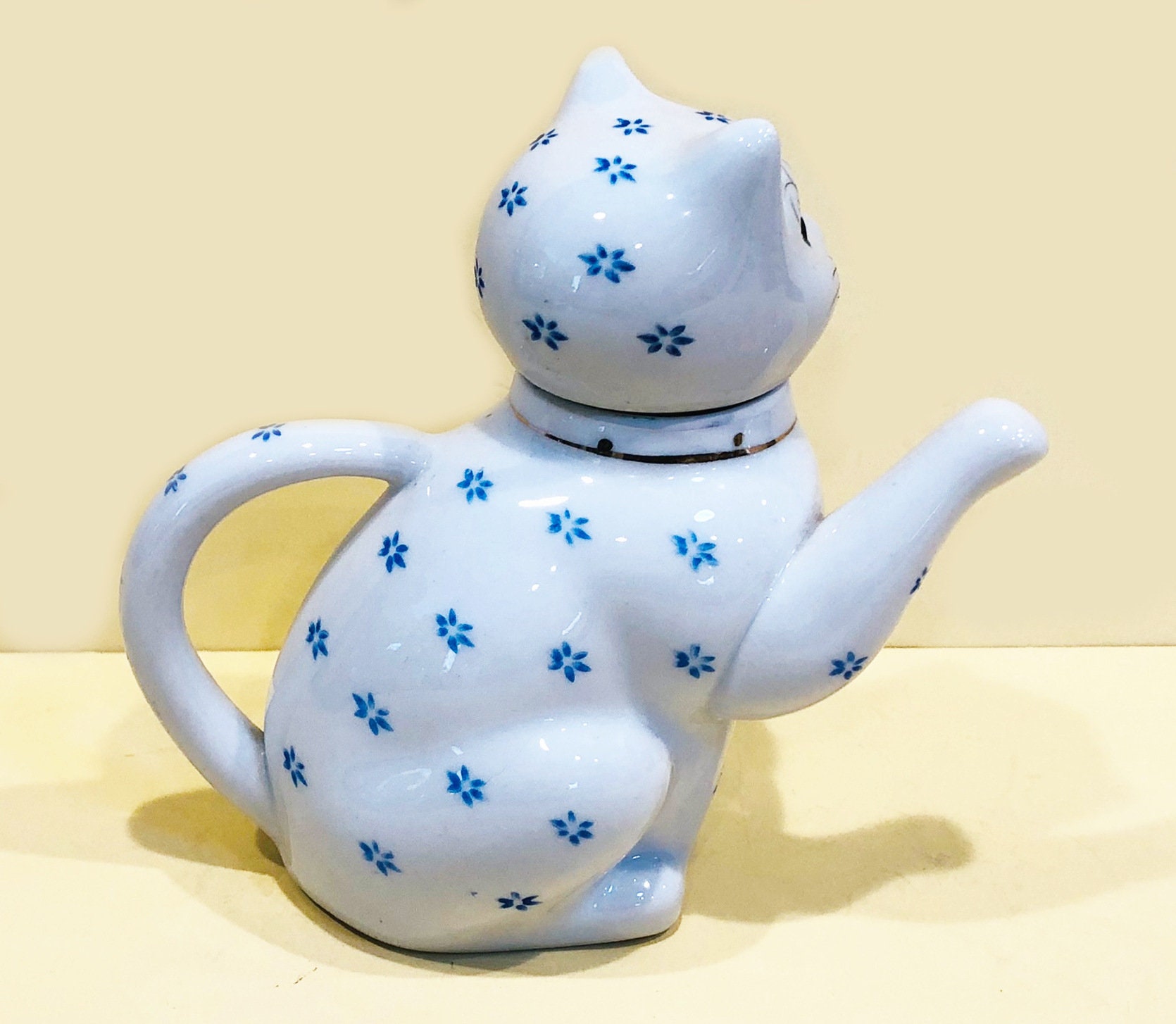 Gaolinci Cute Cat Ceramic Teapot, 18 Oz Watter Pot, Flower Teapot