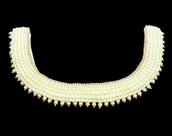 Beautiful Pearl Beaded Collar / Choker, Vintage Costume Jewelry, Ruth Bader Ginsburg Inspired Collar, Lined