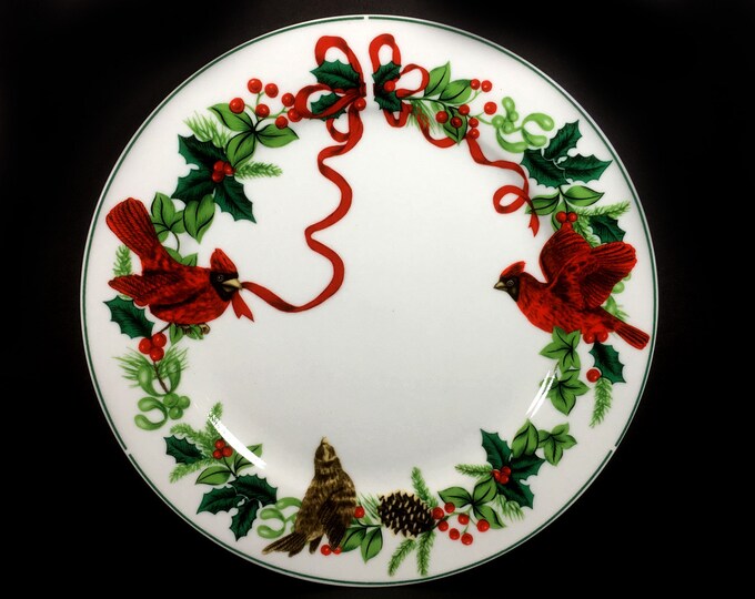 Vintage Christmas Dinner Plate, 10, Royal Norfolk cardinal Christmas Etsy