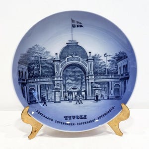 Vintage &quot;Tivoli&quot; Plate by Royal Copenhagen, Made in Denmark, Souvenir Plate