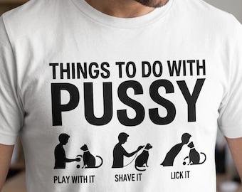 Women’s Cat Humor Tee – Things To Do With My Kitty Graphic
