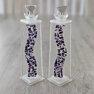 Bunte Scherben Shabbat Kerzenhalter aus Ihren Hochzeitsscherben Jüdischer Hochzeitsgeschenk Kerzenhalter By YafitGlass