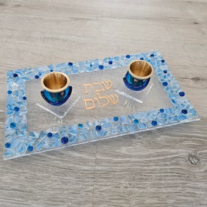 Shabbat Shalom Hochzeit Glasscherben Kerzenhalter Jüdisches Hochzeitsgeschenk aus Ihrem Chuppah Glasscherben Halter von YafitGlass