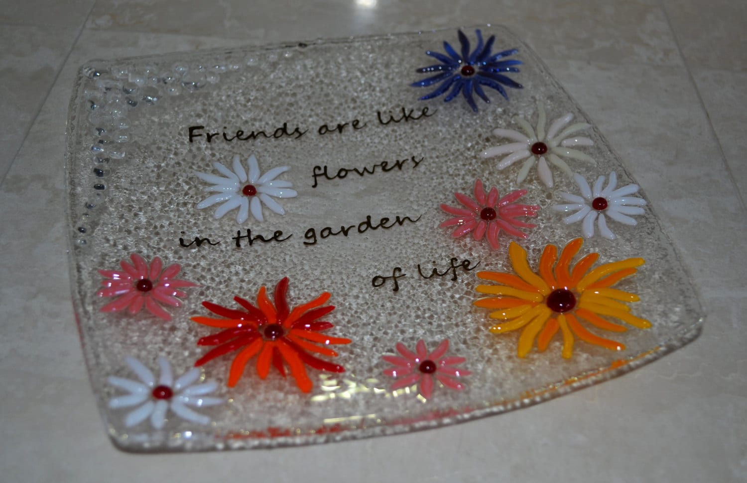 Freunde sind wie Blumen im Garten des Lebens Glas Teller Etsy