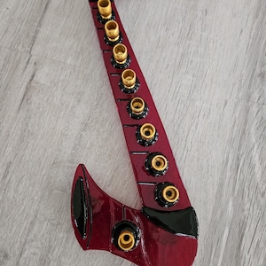Rote Saxophonglas Menorah, Musiker Menorah koscher Chanukiya, Chanukka Geschenk, Kindermenorah von YafitGlass