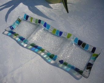 Mosaic fused glass sectional plate by YafitGlass