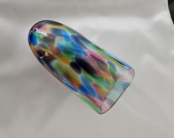 Colorful Jewish wedding glass Northern lights colored Jewish wedding gift groom stomping wedding cup smashed glass by YafitGlass