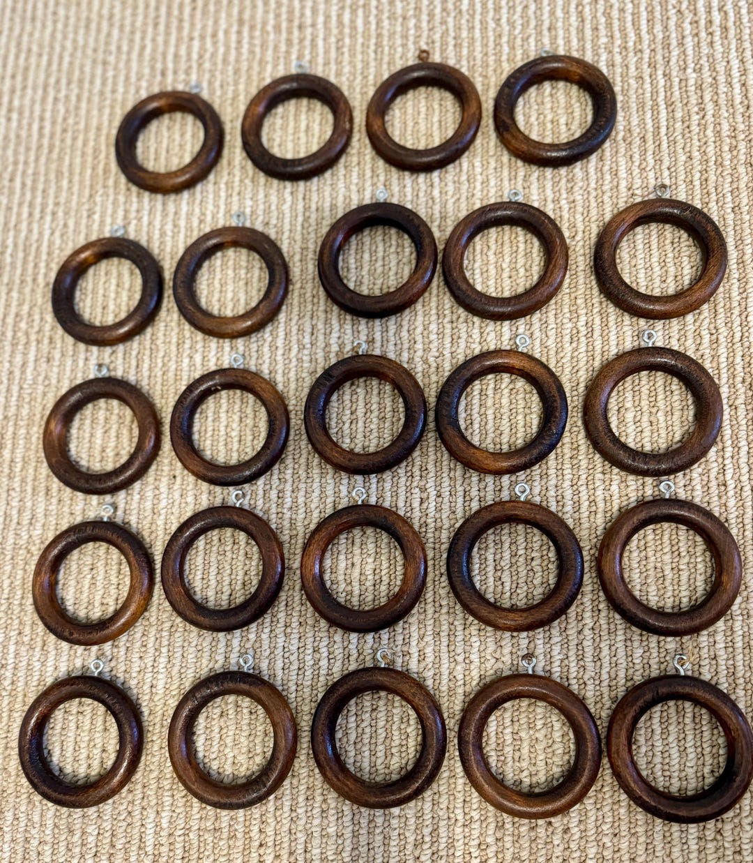 24 Vintage Wooden Curtain/drapery Rings - Etsy